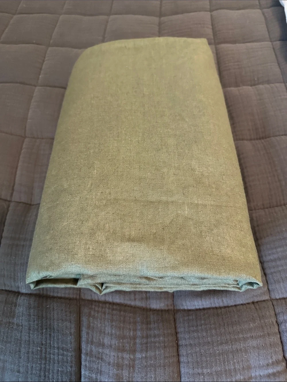 Quince Hunter Green European Linen Curtain Single Panel 48x84
